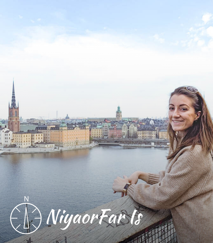 Home - Girl against a view of a river and a city